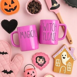 Rae Dunn Purple Halloween Mug Set Magical Witch Please Artisan NEW